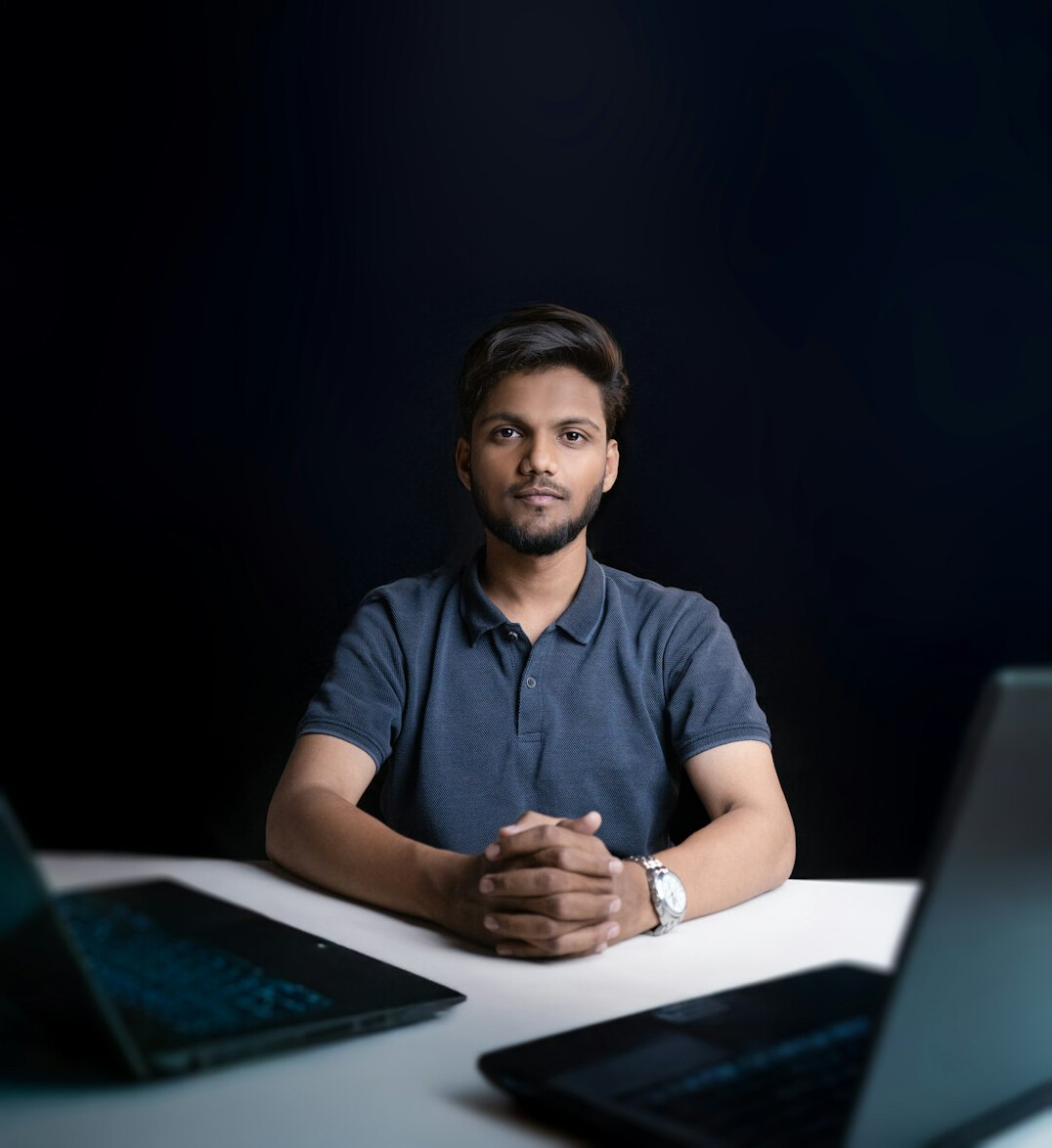 young professional coding