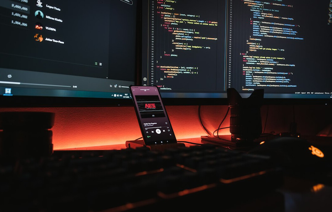 coding project on screen